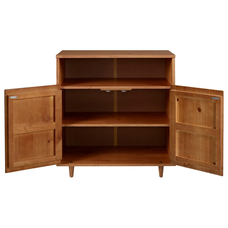 Walker Edison Henry 30" Solid Wood Detailed Door Accent Cabinet, Caramel 3 Walker Edison Henry 30" Solid Wood Detailed Door Accent Cabinet, Caramel - Image 3