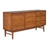 Unique Furniture Lavina 3-Drawer Wood Sideboard, Walnut