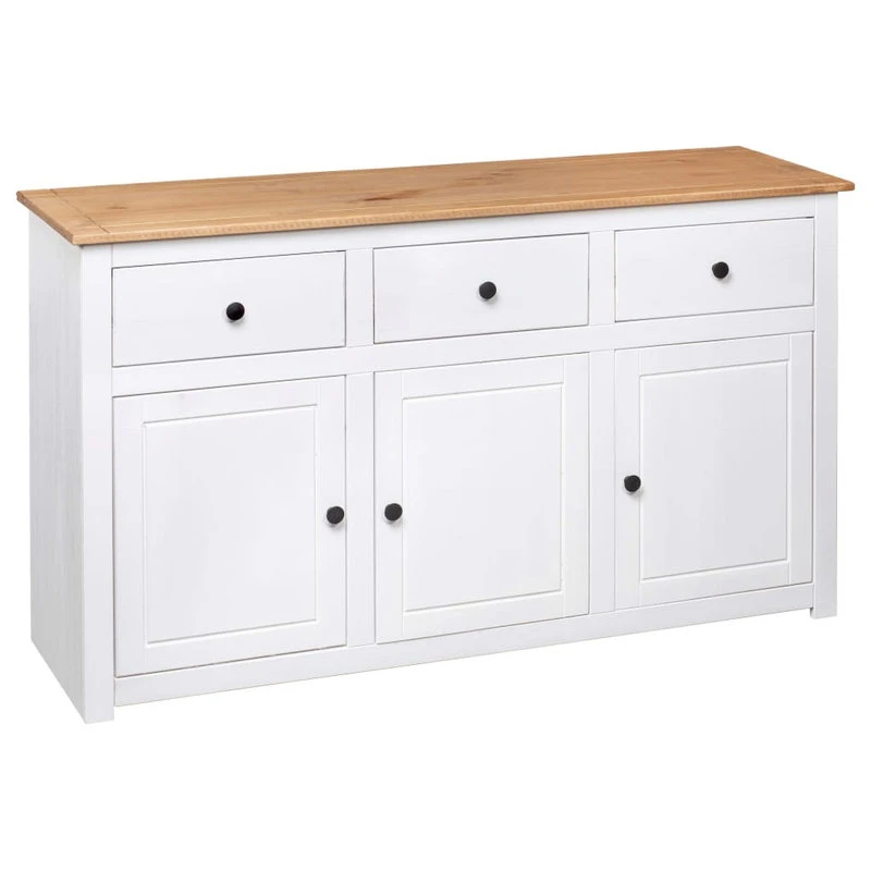 Vida XL International B.V. VidaXL Solid Wood Pine Sideboard White Panama Range Storage Cabinet Furniture 5 Vida XL International B.V. VidaXL Solid Wood Pine Sideboard White Panama Range Storage Cabinet Furniture - Image 5