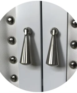 Pilaster Designs Belinda 2 Door Accent Display Cabinet With Storage Shelf, Faux Leather, White -Palace-shop 52915fd40e28c8ce 2193 w800 h800 b1 p0