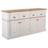 Crafters And Weavers Asbury Rustic Wood 76" 4 Door 4 Drawer Sideboard, White