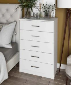 Palace Imports 100% Solid Wood Metro 5-Drawer Chest, White -Palace-shop 55113a290e92026b 0868 w800 h800 b0 p0