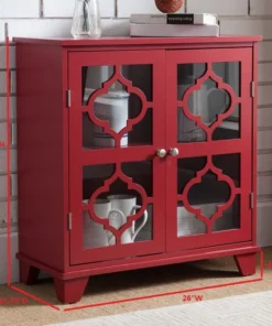 Pilaster Designs Caelan Wood Buffet, Red -Palace-shop 55310d4a091b248e 6958 w800 h800 b0 p0
