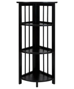Casual Home 3-Shelf Corner Folding Bookcase, Black