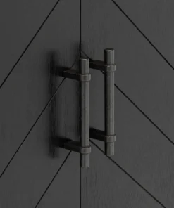 Decor Love Classic Sideboard, 2 Doors Cabinet With Herringbone Pattern, Black -Palace-shop 55e110bc02b4e44f 1460 w800 h800 b0 p0