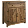 Walker Edison 30" Farmhouse Barn Door Accent Cabinet, Reclaimed Barnwood