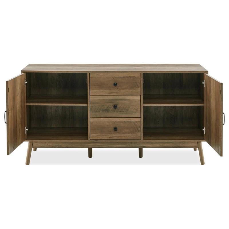 Belleze Sideboard Buffet TV Stand Storage Entertainment Center, Rustic Oak, 57" 4 Belleze Sideboard Buffet TV Stand Storage Entertainment Center, Rustic Oak, 57" - Image 4