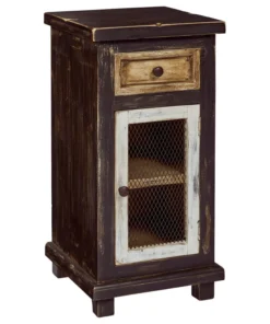 Progressive Furniture Stella Small Chairside Cabinet, Dark Chocolate Caramel