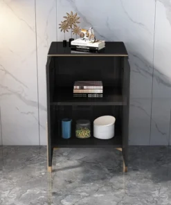 HOMARY Aro Black 2 Doors Chest Accent Cabinet For Storage, Black -Palace-shop 5801bf3d014d9ed4 2197 w800 h800 b0 p0