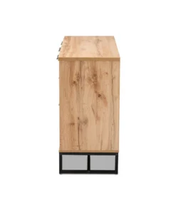 Wholesale Interiors Reid Modern Industrial Oak Wood And Black Metal 3-Drawer Sideboard Buffet -Palace-shop 58317df30dd65c3c 2458 w800 h800 b1 p0