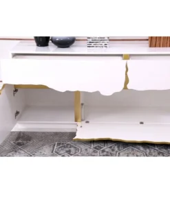 MS Furniture Piaz Sideboard, Luxe Glam Buffet Cabinet Gold Credenza, White -Palace-shop 5851db680220171b 1098 w800 h800 b0 p0