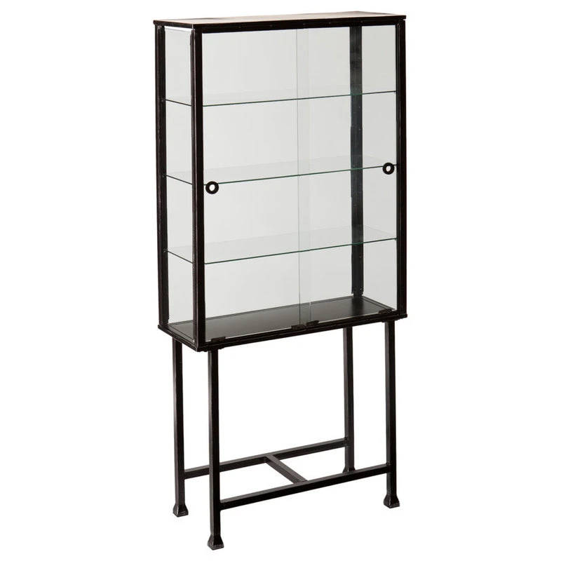 SEI Furniture Symon Metal/Glass Bunching Display Cabinet 1 SEI Furniture Symon Metal/Glass Bunching Display Cabinet