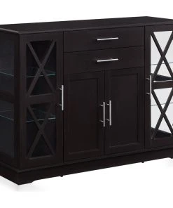 Belleze Ryland 47" Wood Storage Sideboard Buffet Cabinet Console Table, Espresso