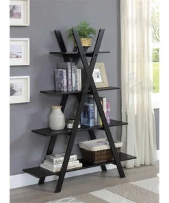 Convenience Concepts Oxford "A" Frame Bookshelf In Black Wood Finish -Palace-shop 5aa14cfb01c55f57 1099 w800 h800 b0 p0