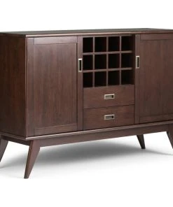 Simpli Home Ltd. Draper Mid Century Sideboard Buffet And Wine Rack