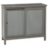 Brimfield & May Rectangular Gray Wood Cabinet With Textured Patterned Sliding Door, 38"x31"