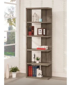 Coaster Home Furnishings Coaster Weathered Gray Semi-Backless Bookcase -Palace-shop 5de162130880618e 1953 w800 h800 b1 p0