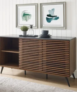 Walker Edison 59" Havana Sliding Slat Door 4 Drawer Sideboard, Ebony/Dark Walnut -Palace-shop 5eb122960f6e1c65 5861 w800 h800 b0 p0