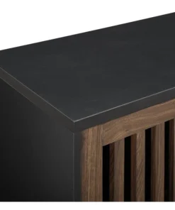 Walker Edison 36" Sliding Slat Door Storage Accent Cabinet, Black / Dark Walnut -Palace-shop 5fa1b0f70d5d94c3 5070 w800 h800 b0 p0