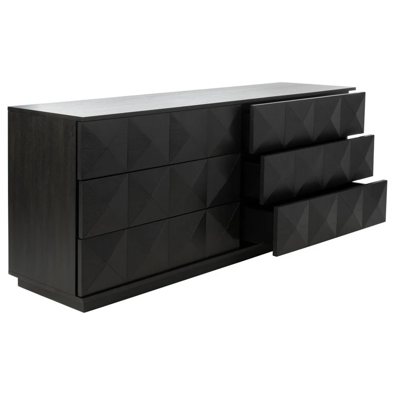 Safavieh Patty 6 Drawer Dresser, Black 1 Safavieh Patty 6 Drawer Dresser, Black