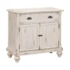 Home Fare Distressed Wood Country Door Chest With Drawer In White