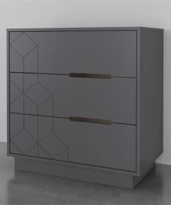 Nexera 420349 3 Drawer Chest Charcoal Gray