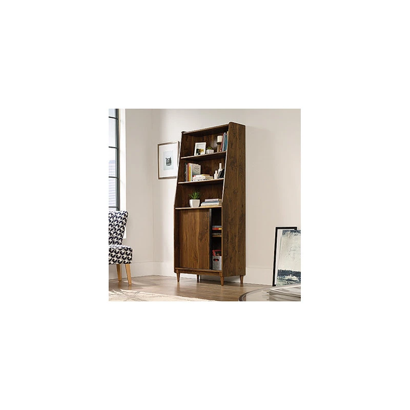 Sauder Harvey Park Engineered Wood Wide Bookcase In Grand Walnut 4 Sauder Harvey Park Engineered Wood Wide Bookcase In Grand Walnut - Image 4