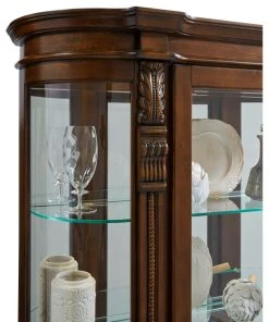 Lighted Curved Front 4 Shelf Curio Cabinet In Maple Brown By Pulaski Furniture -Palace-shop 6271720c03f7f16f 3827 w800 h800 b1 p0