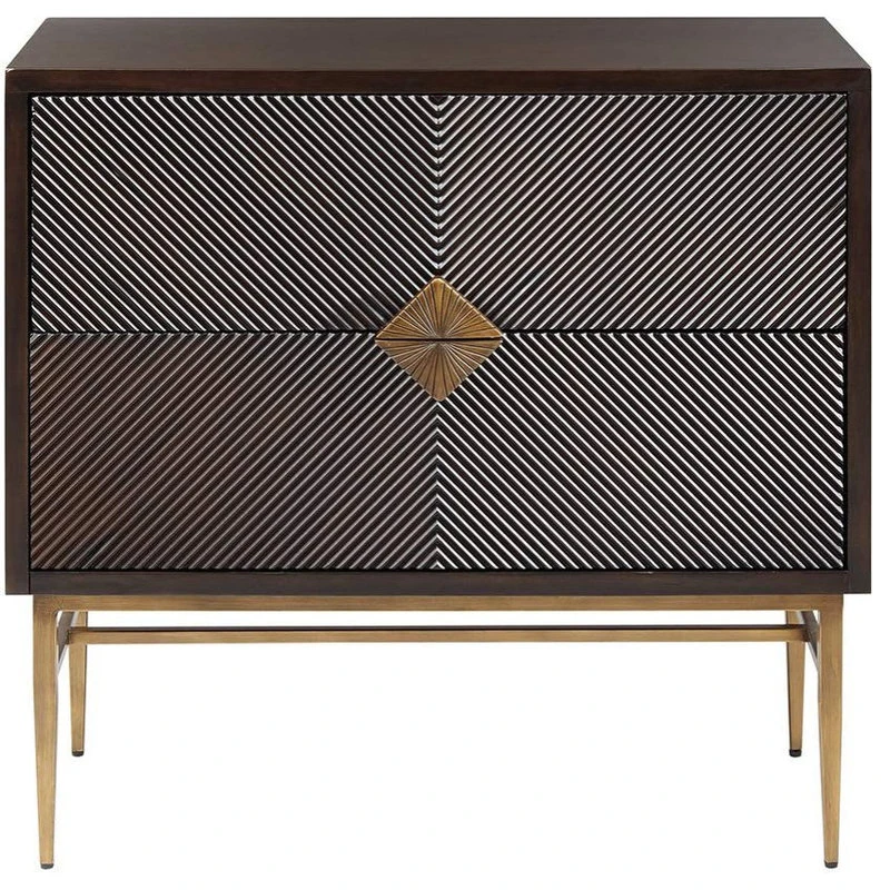 Olliix Madison Park Isabel Hand-Carved 2-Drawer Modern Midcentury Chest, Brown 1 Olliix Madison Park Isabel Hand-Carved 2-Drawer Modern Midcentury Chest, Brown