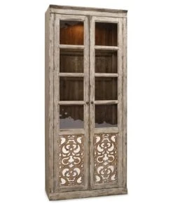 Beaumont Lane 2 Door Bunching Curio Cabinet In Caramel Froth