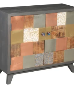 Chic Teak Inc. Picasso Mango Wood Cabinet With 2 Doors