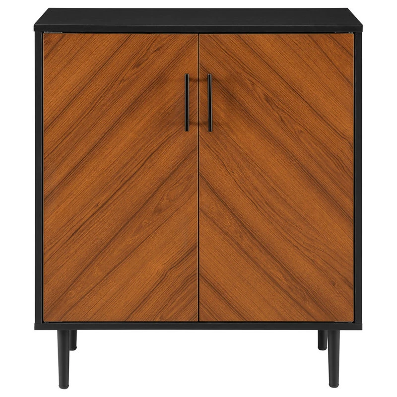 Walker Edison 28" Modern Bookmatch Accent Cabinet, Solid Black 2 Walker Edison 28" Modern Bookmatch Accent Cabinet, Solid Black - Image 2