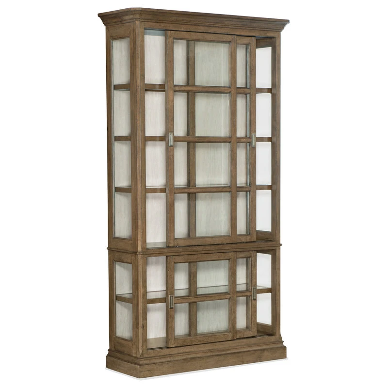 Hooker Furniture Montebello Sliding Door Display Cabinet, Carob Brown 2 Hooker Furniture Montebello Sliding Door Display Cabinet, Carob Brown - Image 2