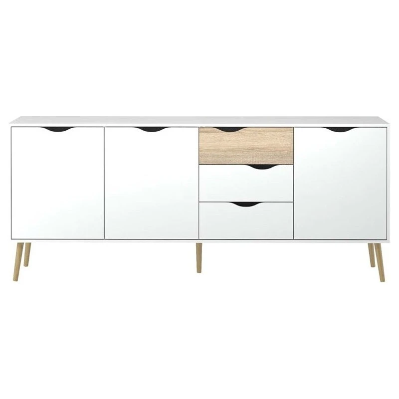 Tvilum Diana 77" Sideboard In White And Oak Structure 2 Tvilum Diana 77" Sideboard In White And Oak Structure - Image 2