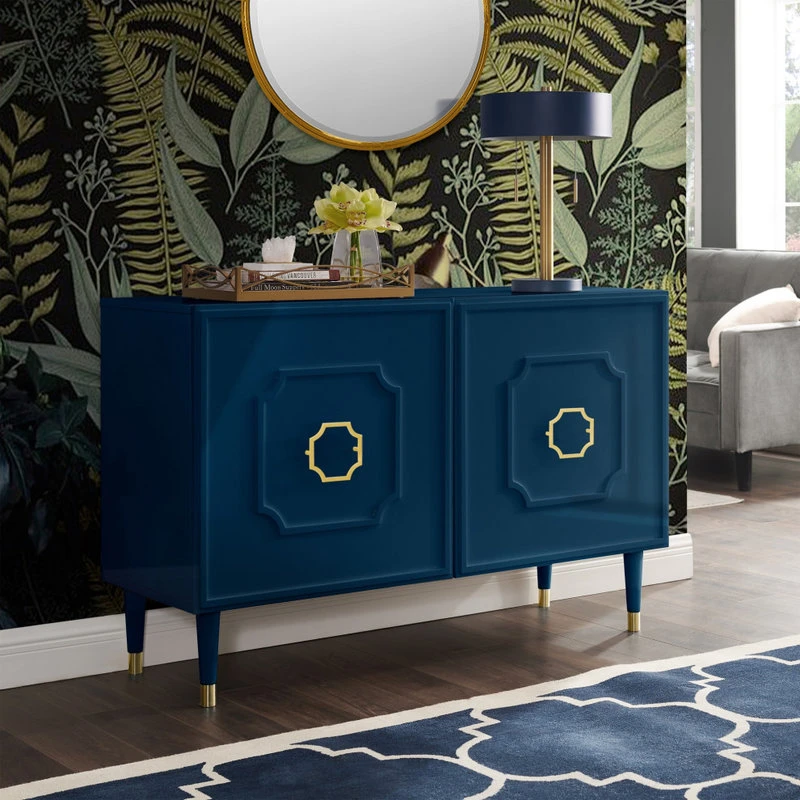 Inspired Home Nohea Sideboard, 2 Doors, Navy 2 Inspired Home Nohea Sideboard, 2 Doors, Navy - Image 2