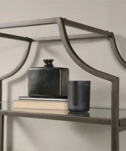 Sauder International Lux 5 Shelf Modern Metal Framed Glass Bookcase In Bronze -Palace-shop 68b112070f0d383c 3101 w800 h800 b0 p0