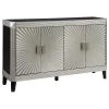 Coast To Coast Imports, LLC Coast To Coast Four Door Credenza With Rockwell Silver And Black Finish 60266