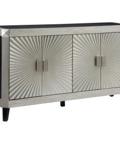 Coast To Coast Imports, LLC Coast To Coast Four Door Credenza With Rockwell Silver And Black Finish 60266