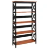 Convenience Concepts Oxford Five-Tier Bookcase In Cherry And Black Wood Finish