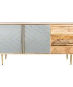 Safavieh Titan Inlayed Cement Sideboard, Natural/Brass