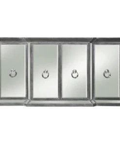 Harp And Finial Crestmont 4 Door Sideboard Distressed Finish On Hardwood With Beveled Mirror