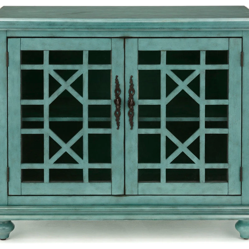 Martin Svensson Home Small Spaces TV Stand, Antique Teal 2 Martin Svensson Home Small Spaces TV Stand, Antique Teal - Image 2