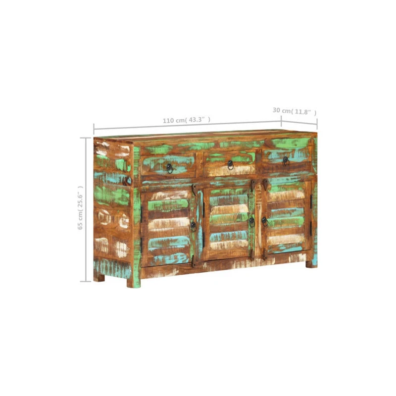 Vida XL International B.V. VidaXL Sideboard Solid Wood Reclaimed Storage Wooden Side Cabinet Furniture 9 Vida XL International B.V. VidaXL Sideboard Solid Wood Reclaimed Storage Wooden Side Cabinet Furniture - Image 9