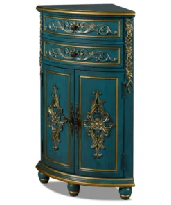 China Furniture And Arts Aquamarine Blue And Gold French Style Oriental Round Corner Cabinet -Palace-shop 7021fdef022bb69a 2939 w800 h800 b1 p0