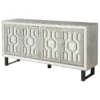 Coast To Coast Imports, LLC 4-Door Media Credenza, Bose Metallic Pewter