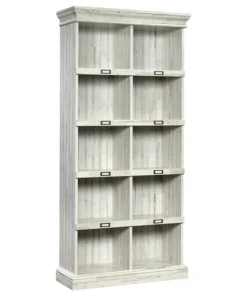 Sauder Barrister Lane Engineered Wood Tall 10-Cubby Bookcase In White
