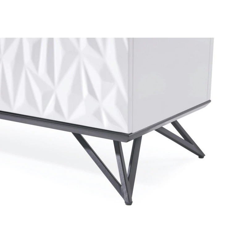 Zuri Furniture 78.6" Modern Vortice Buffet Black And White Lacquer Matte Black Legs 5 Zuri Furniture 78.6" Modern Vortice Buffet Black And White Lacquer Matte Black Legs - Image 5