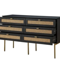 Karat Home 6 Drawer 54"W Double Dresser, Black -Palace-shop 73e1877403241a8a 0885 w800 h800 b1 p0