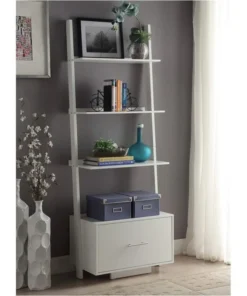 Convenience Concepts American Heritage Bookcase File Drawer In White Wood Finish