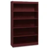 Lorell_biehler Lorell Panel End Hardwood Veneer Bookcase, 5-Shelf, Mahogany